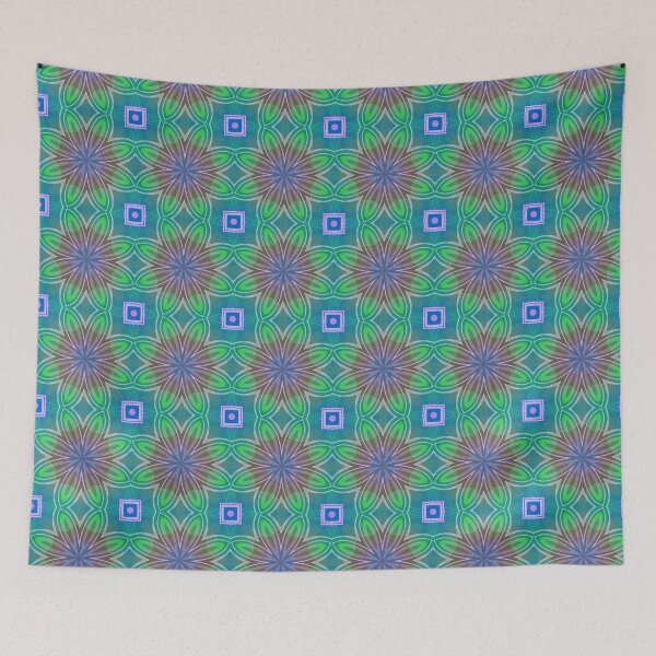 Item preview, Blue Green Floral Geometric Pattern designed and sold by SweetLilith.