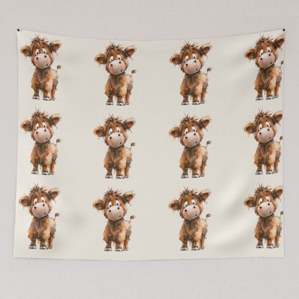 Item preview, Cute HiGHLaND CoW PRiNT SCoTTiSH ' Spike ' Designs BY SHiRLeY MacARTHuR designed and sold by Shirley MacArthur Art.