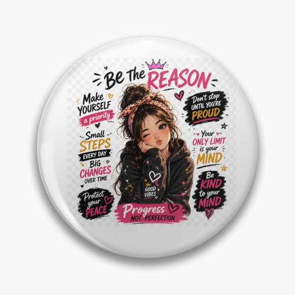 Item preview, Cute Anime Girl Be The Reason Progress Quote designed and sold by HOPPRINTS.
