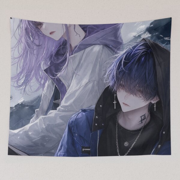 Item preview, Original Anime Duo | Dark Aesthetic Streetwear | Yami Kawaii Character Art designed and sold by Sticleg.