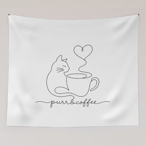Item preview, Purr & Coffee | Minimalist Cat Line Art designed and sold by Little Moments Co..