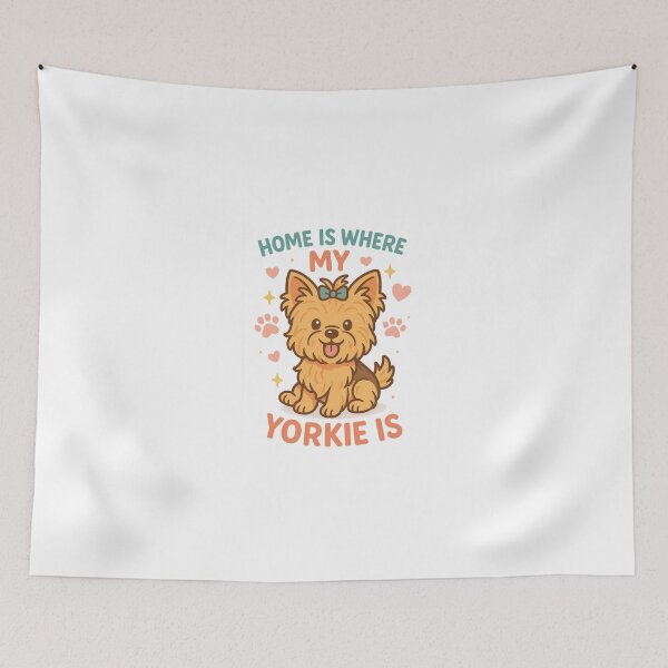 Item preview, Home Is Where My Yorkie Is Cute Yorkshire Terrier Dog Lover Design designed and sold by FurAndFlaireg.