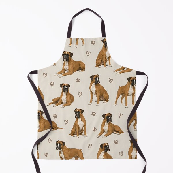Item preview, Boxer Dog Seamless Pattern with Hearts & Paw Prints designed and sold by blankTeeShirt.