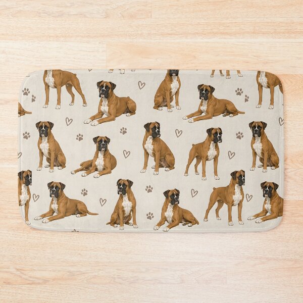Item preview, Boxer Dog Seamless Pattern with Hearts & Paw Prints designed and sold by blankTeeShirt.