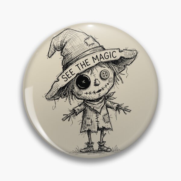 Item preview, Button Blink - Spooky Cute Scarecrow designed and sold by bapupa.
