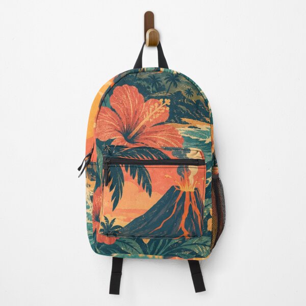 Item preview, Vintage Volcano Sunset | Tropical Island Hibiscus Retro Art designed and sold by irfanshikh.