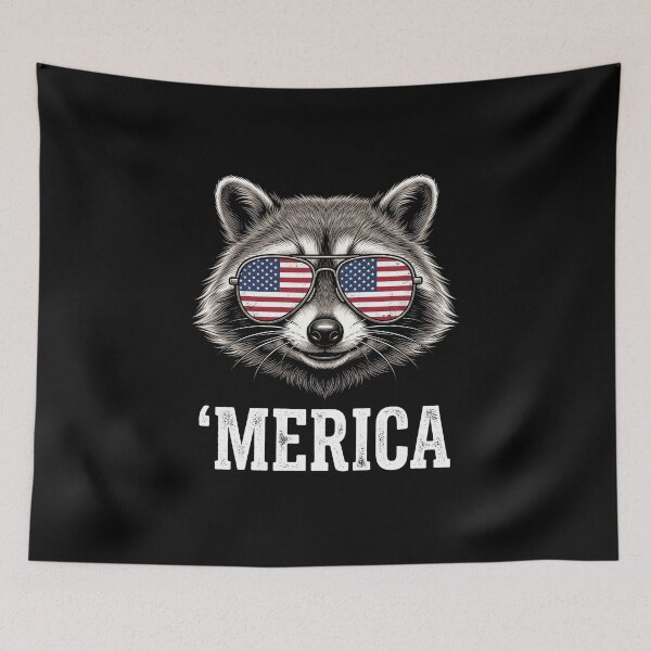 Item preview, Raccoon 'Merica American Patriot designed and sold by SofenArt.