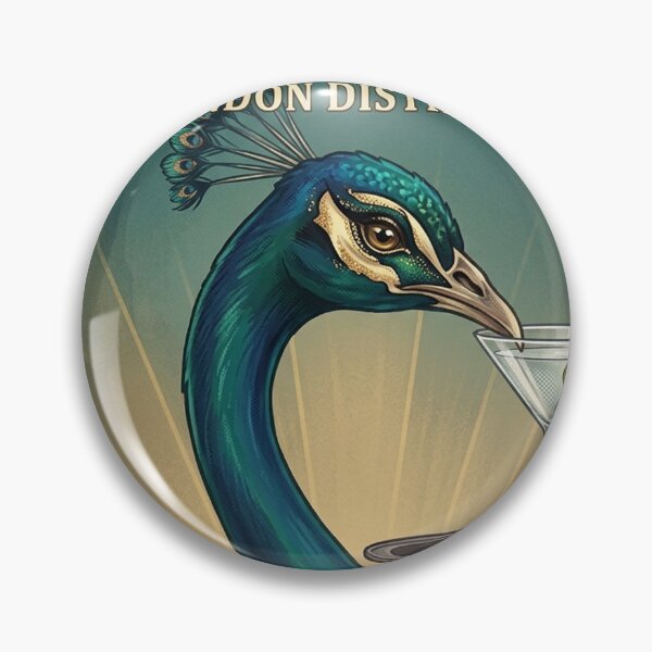 Item preview, Azure Gin Art Deco Peacock Poster designed and sold by clarencestew.