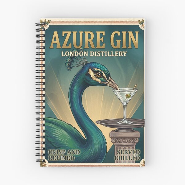 Item preview, Azure Gin Art Deco Peacock Poster designed and sold by clarencestew.