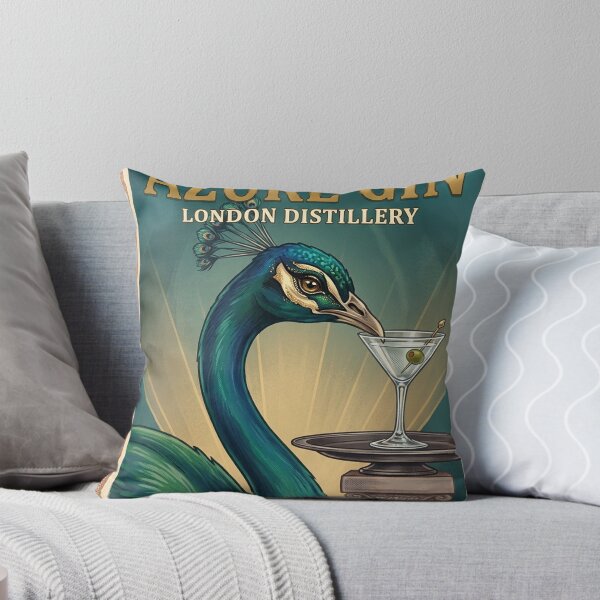 Item preview, Azure Gin Art Deco Peacock Poster designed and sold by clarencestew.