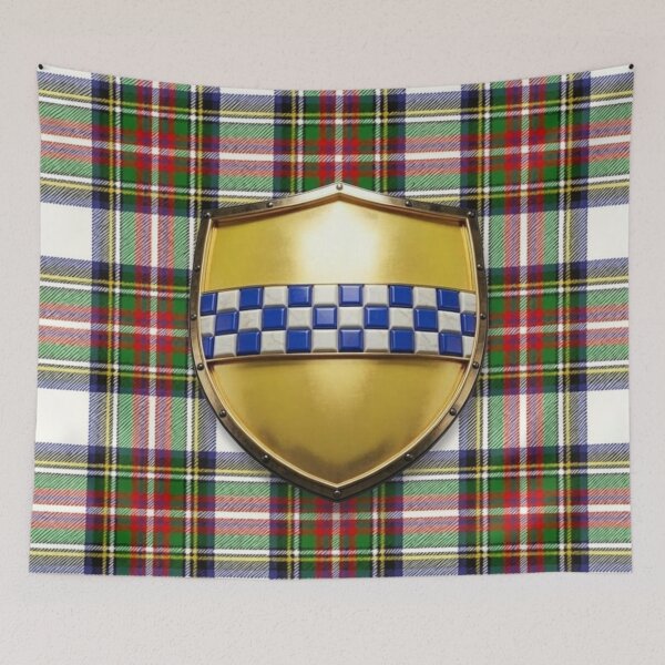 Item preview, Stewart High Steward of Scotland Arms and Modern Dress Tartan designed and sold by Kirrindy Designs.