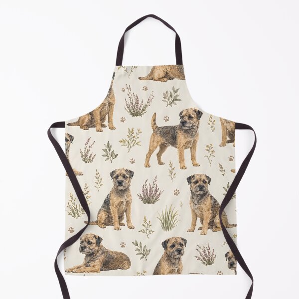 Item preview, Border Terrier Wildflower Meadow Seamless Pattern designed and sold by blankTeeShirt.
