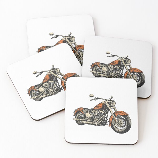 Item preview, Vintage Orange Motorcycle Illustration designed and sold by redblink store.
