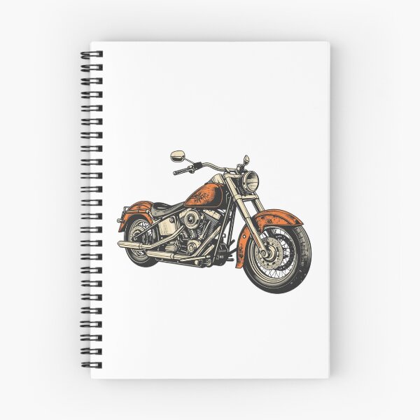 Item preview, Vintage Orange Motorcycle Illustration designed and sold by redblink store.