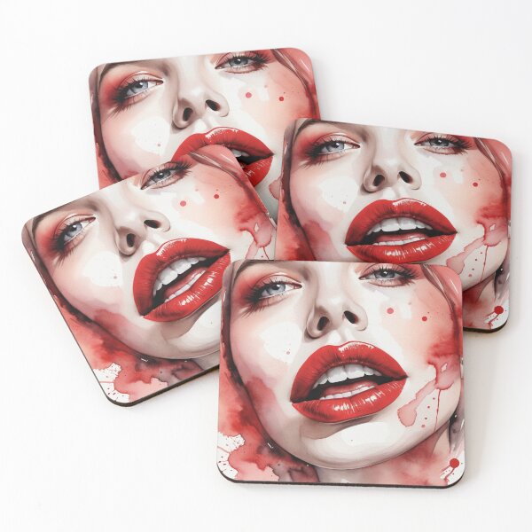 Item preview, Female Portrait in Red Watercolor designed and sold by RAISC.
