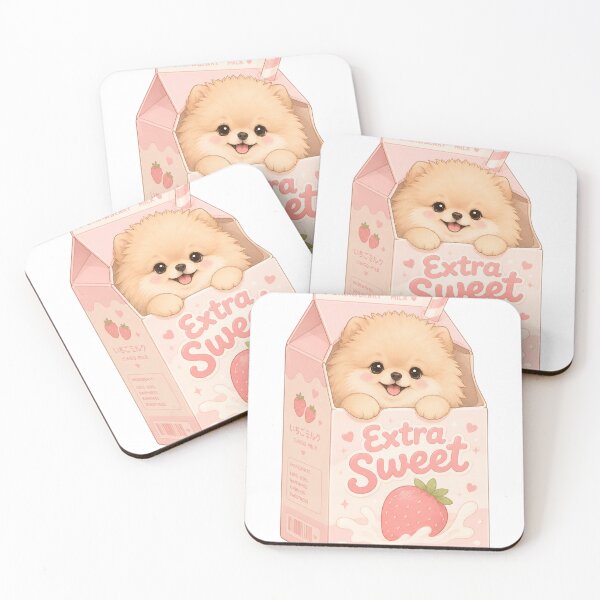 Item preview, Cute Pomeranian Strawberry Milk Kawaii Pastel Puppy designed and sold by ModernPaws.