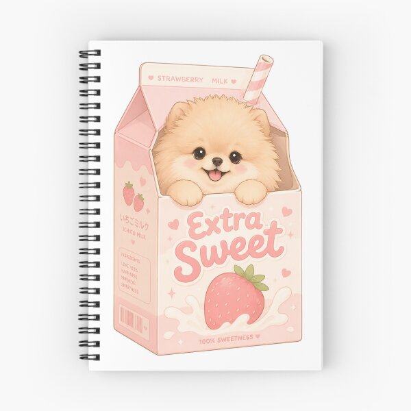 Item preview, Cute Pomeranian Strawberry Milk Kawaii Pastel Puppy designed and sold by ModernPaws.