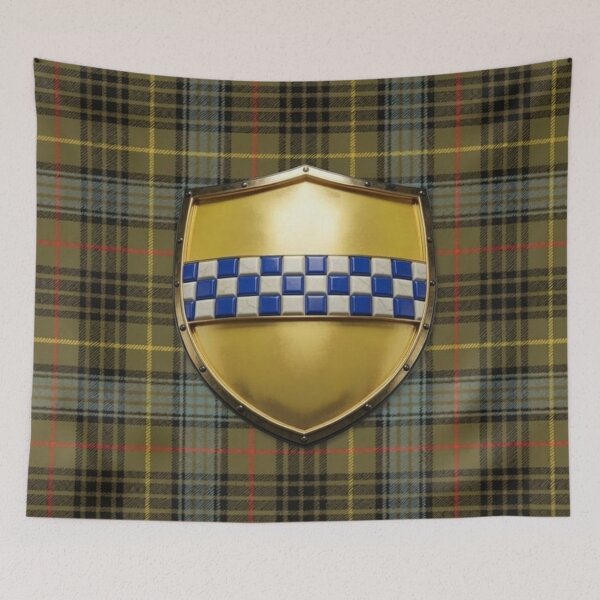 Item preview, Stewart High Steward of Scotland Arms and Weathered Hunting Tartan designed and sold by Kirrindy Designs.