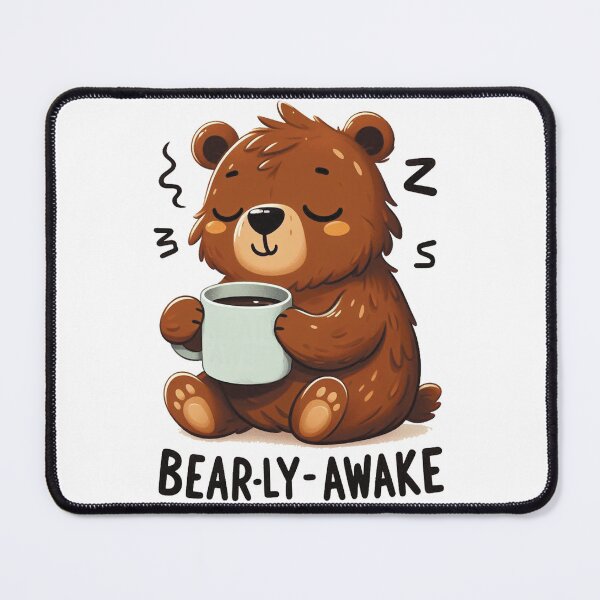 Item preview, Bearly Awake Funny Bear And Coffee designed and sold by FurAndFlaireg.