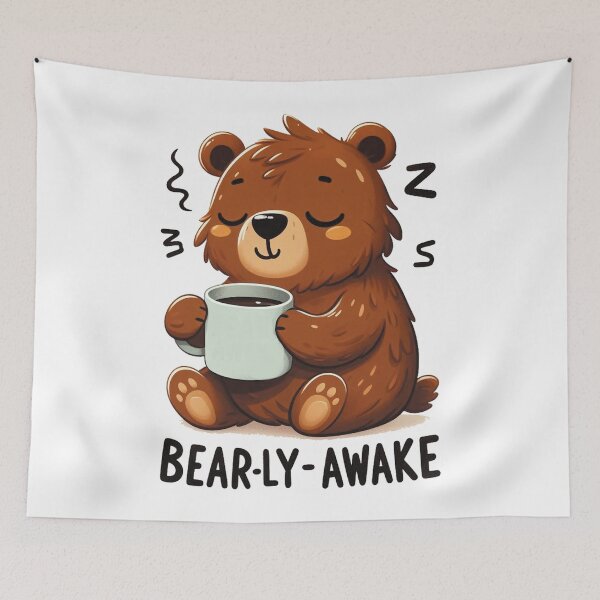 Item preview, Bearly Awake Funny Bear And Coffee designed and sold by FurAndFlaireg.