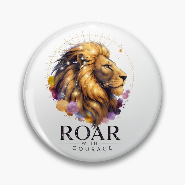 Item preview, Roar With Courage Leo Lion Watercolor Gold Art designed and sold by Zodiac Celestial Art.