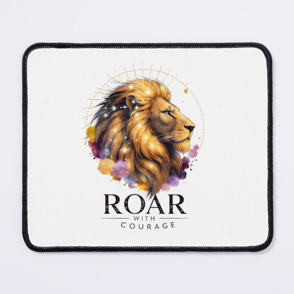 Item preview, Roar With Courage Leo Lion Watercolor Gold Art designed and sold by Zodiac Celestial Art.