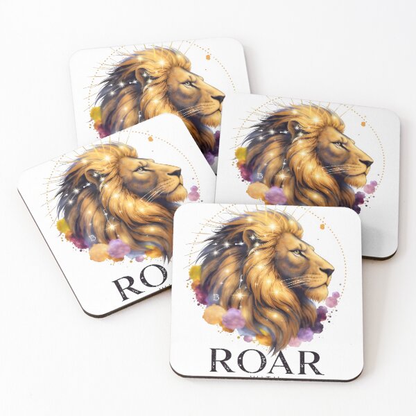 Item preview, Roar With Courage Leo Lion Watercolor Gold Art designed and sold by Zodiac Celestial Art.