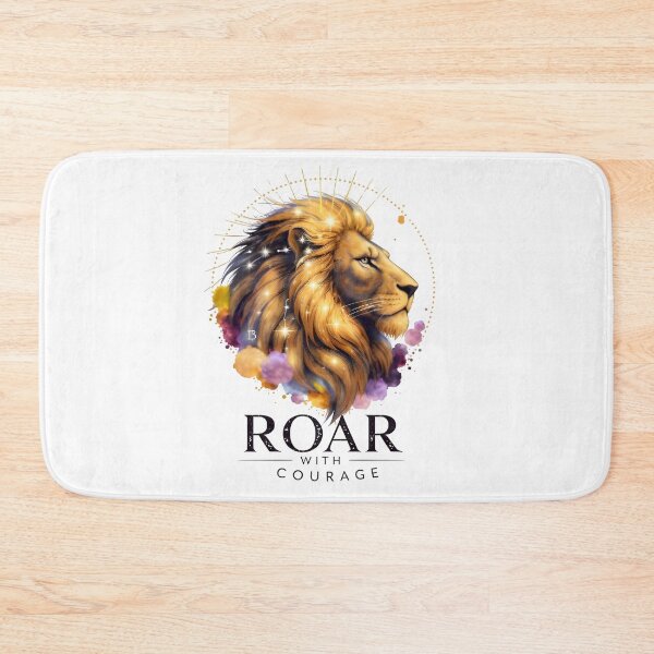 Item preview, Roar With Courage Leo Lion Watercolor Gold Art designed and sold by Zodiac Celestial Art.
