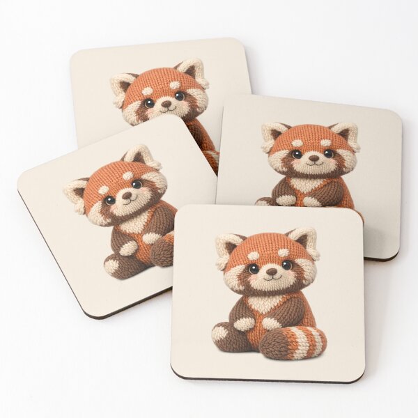 Item preview, Cute Knitted Red Panda Plush | Kawaii Handmade Crochet Cottagecore designed and sold by Moons Studio.
