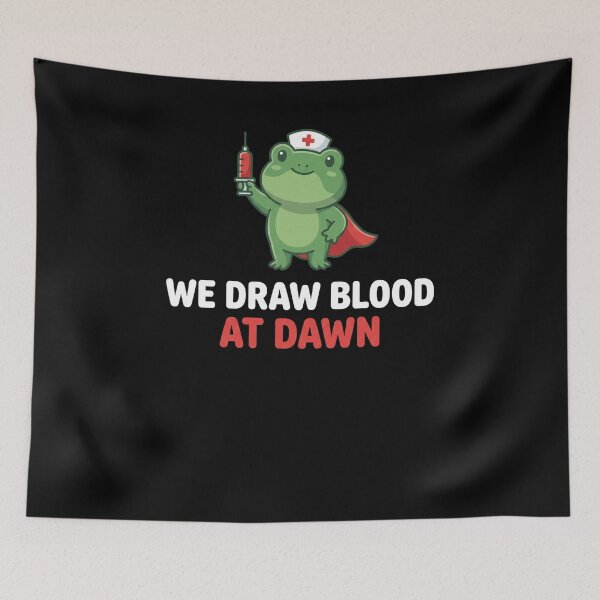 Item preview, We Draw Blood At Dawn Funny Nurse Phlebotomy Healthcare Worker designed and sold by SofenArt.