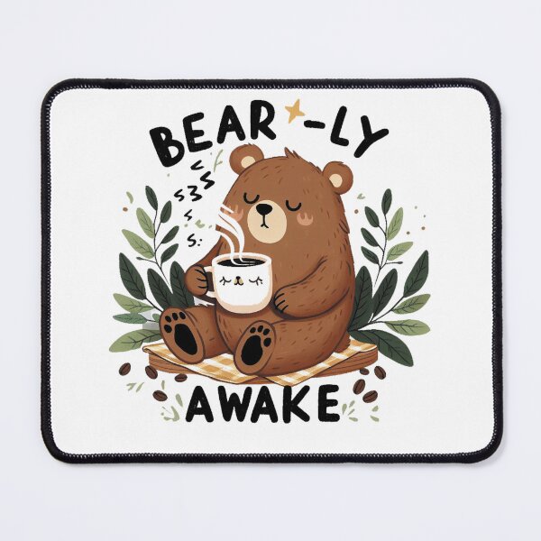Item preview, Bearly Awake Funny Bear And Coffee designed and sold by FurAndFlaireg.