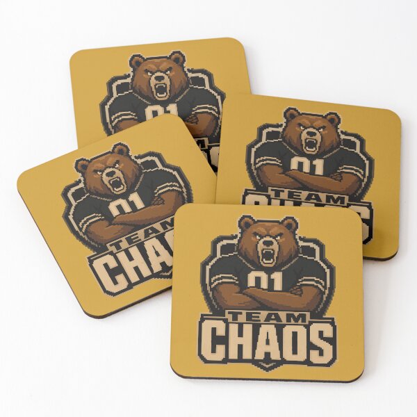 Item preview, Team Chaos Varsity Bear Mascot | Retro Pixel Arcade Sports designed and sold by AbderraimArt.
