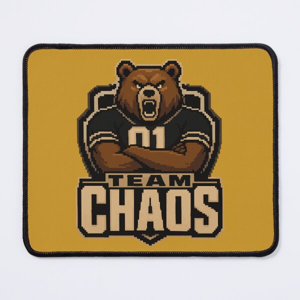 Item preview, Team Chaos Varsity Bear Mascot | Retro Pixel Arcade Sports designed and sold by AbderraimArt.