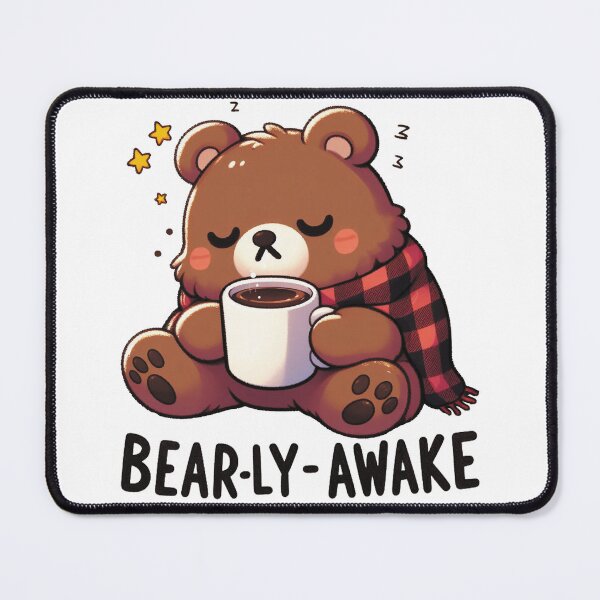 Item preview, Bearly Awake Funny Bear And Coffee designed and sold by FurAndFlaireg.