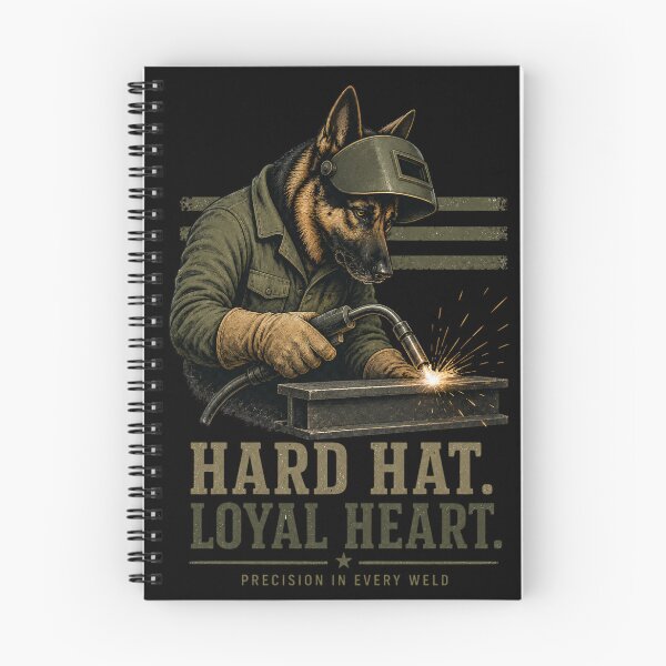 Item preview, Hard Hat Loyal Heart German Shepherd Welder Vintage Blue Collar Design designed and sold by RusticMeadow.
