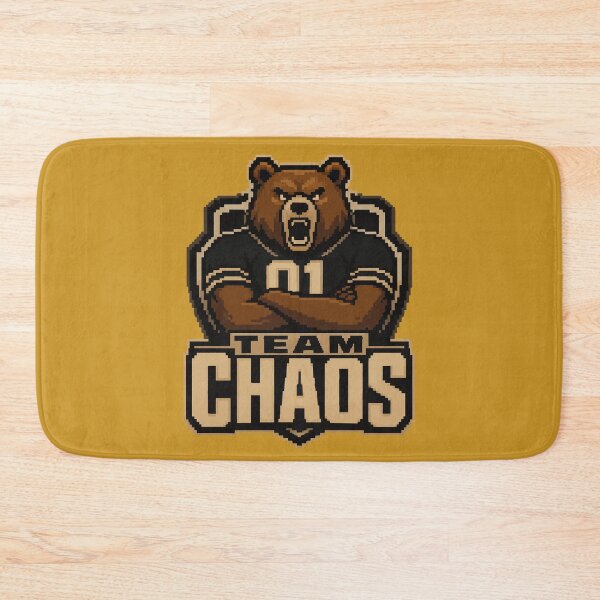 Item preview, Team Chaos Varsity Bear Mascot | Retro Pixel Arcade Sports designed and sold by AbderraimArt.