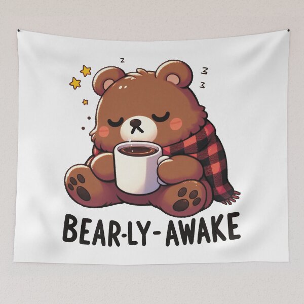 Item preview, Bearly Awake Funny Bear And Coffee designed and sold by FurAndFlaireg.