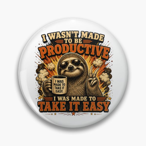 Item preview, I Was Made To Take It Easy Funny Sloth Vintage Retro T-Shirt Design designed and sold by Cavalier-org.