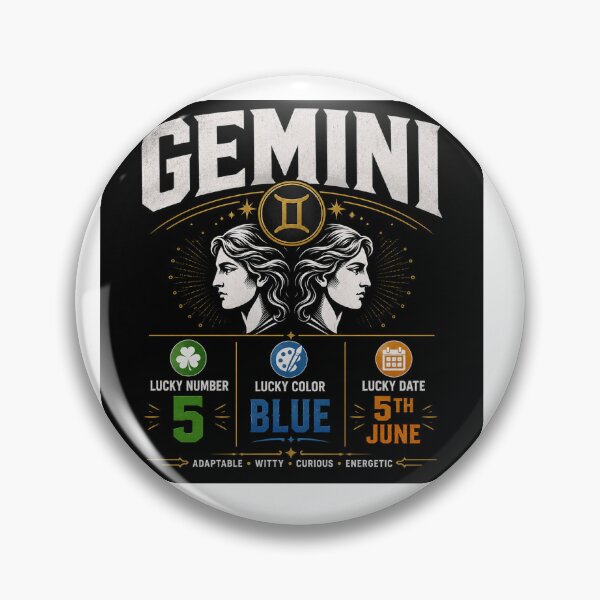 Item preview, Gemini Zodiac Sign Traits and Lucky Attributes Graphic Art designed and sold by PrintableArt123.