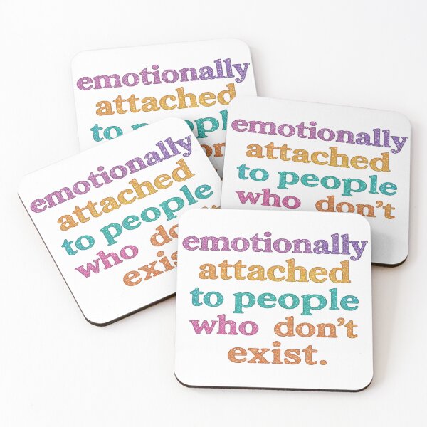 Item preview, Emotionally Attached to People Who Don't Exist | Funny Book Lover Typography designed and sold by BookedAndDesign.