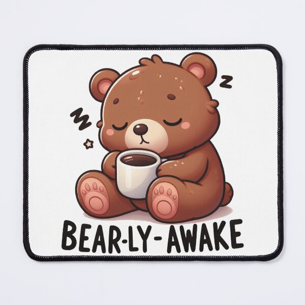 Item preview, Bearly Awake Funny Bear And Coffee designed and sold by FurAndFlaireg.