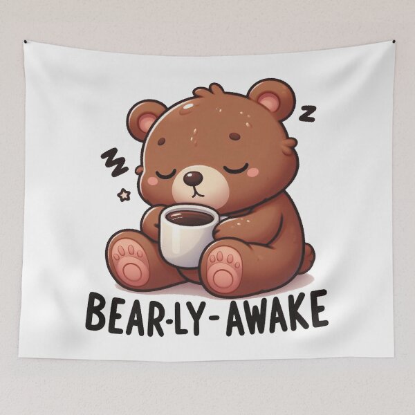 Item preview, Bearly Awake Funny Bear And Coffee designed and sold by FurAndFlaireg.