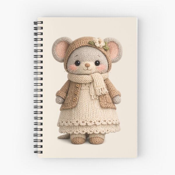 Item preview, Cute Knitted Mouse Plush | Kawaii Handmade Crochet Cottagecore designed and sold by Moons Studio.