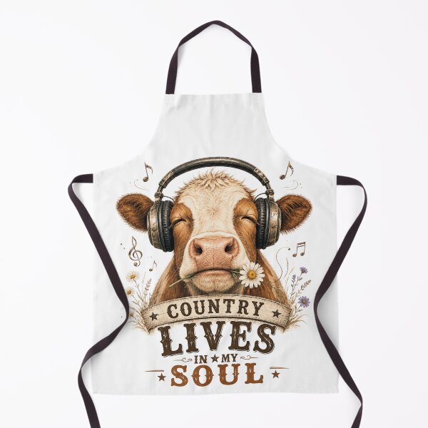 Item preview, Country Lives in My Soul – Cow with Headphones Music Design designed and sold by MarekoraStudio.