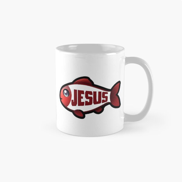 Item preview, Jesus Fish Stylised Red Metallic Christian Logo designed and sold by ArtisticDesignsbyLinda.