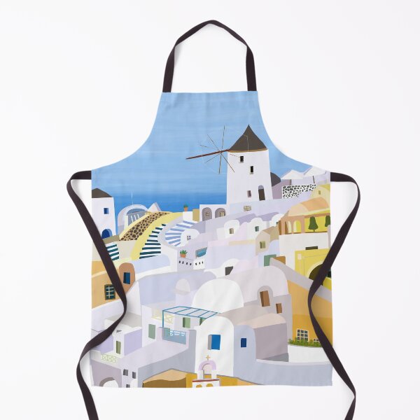 Item preview, Sunlit Santorini: Greek Island with Yellow and White Buildings designed and sold by Carla Daly.
