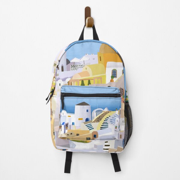 Item preview, Sunlit Santorini: Greek Island with Yellow and White Buildings designed and sold by Carla Daly.