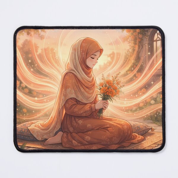 Item preview, Peaceful Hijabi Anime Art in Floral Garden designed and sold by hakikatm.