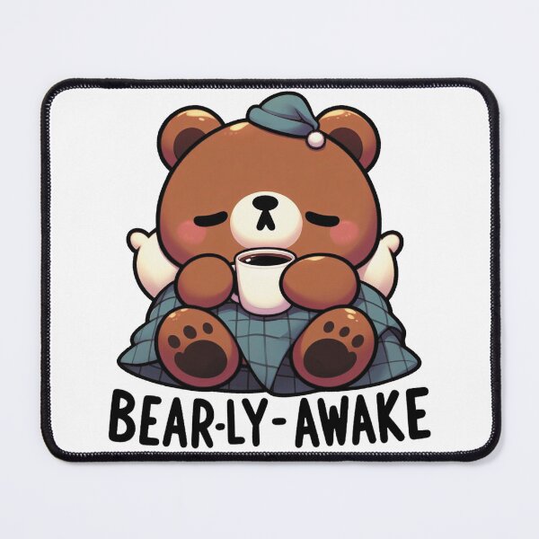 Item preview, Bearly Awake Funny Bear And Coffee designed and sold by FurAndFlaireg.