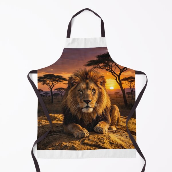 Item preview, Majestic African Lion Resting At Savanna Sunset designed and sold by SavannaCanvas.